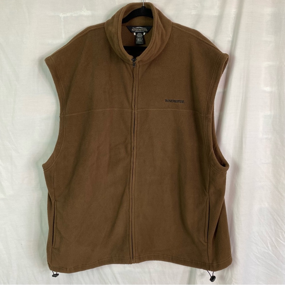 Winchester Vintage Chocolate Brown Fleece Vest Full Zip 3XL